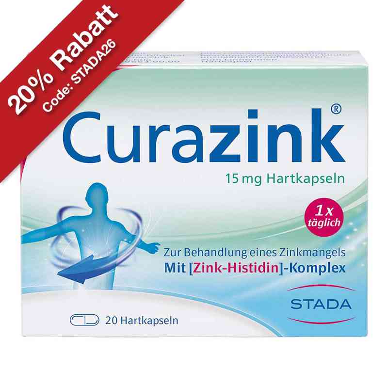 Curazink 15 mg Hartkapseln gegen Zinkmangel 20 stk von STADA Consumer Health Deutschland GmbH PZN 00679380
