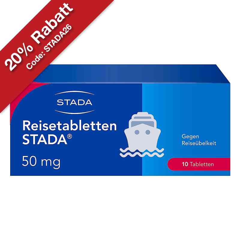 Reisetabletten STADA 50mg Dimenhydrinat bei Reiseübelkeit 10 stk von STADA Consumer Health Deutschland GmbH PZN 00749672