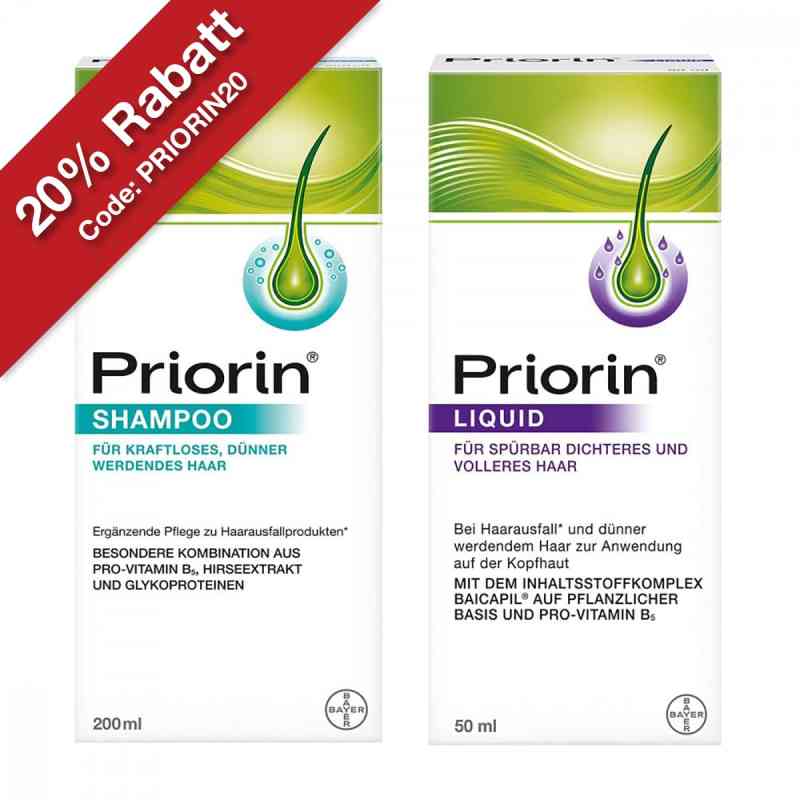 Priorin Shampoo und Liquid Pumplösung bei Haarausfall 200+50 ml von Bayer Vital GmbH PZN 08100081