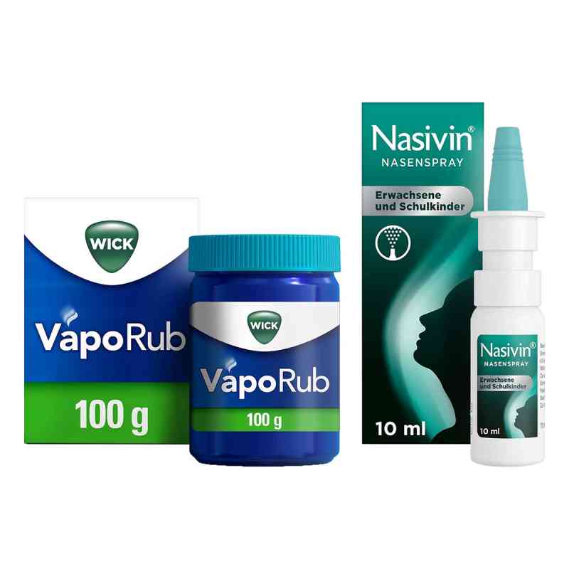 Wick VapoRub Erkltungssalbe 100 g + Nasivin Nasenspray ohne  Konservierungsstoffe 10 ml 1 stk