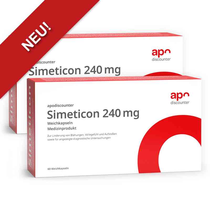 Simeticon Kapseln 240 mg von apodiscounter 2x60 stk von apo.com Group GmbH PZN 08107950