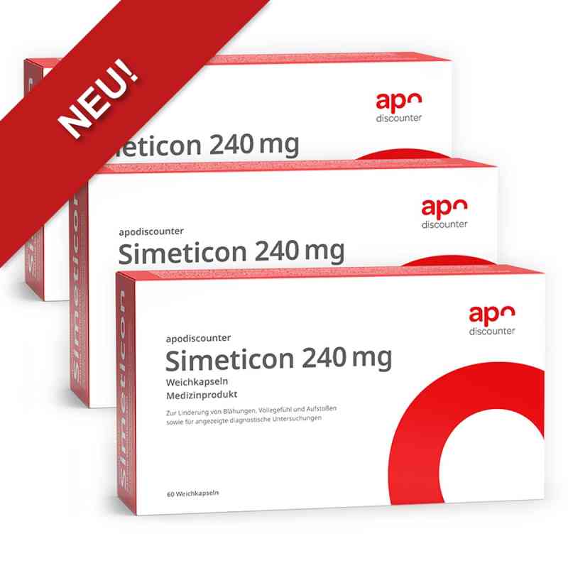 Simeticon Kapseln 240 mg von apodiscounter 3x60 stk von apo.com Group GmbH PZN 08107951