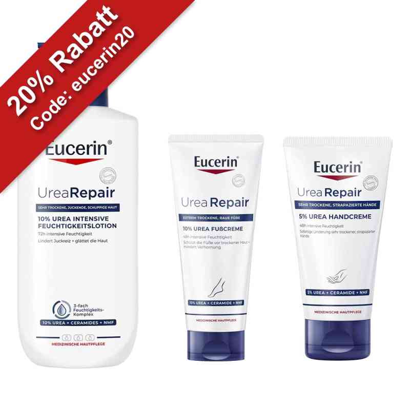 Eucerin® Feuchtigkeitslotion + Urea Fußcreme + Urea Handcreme 1 Set von  PZN 08108418