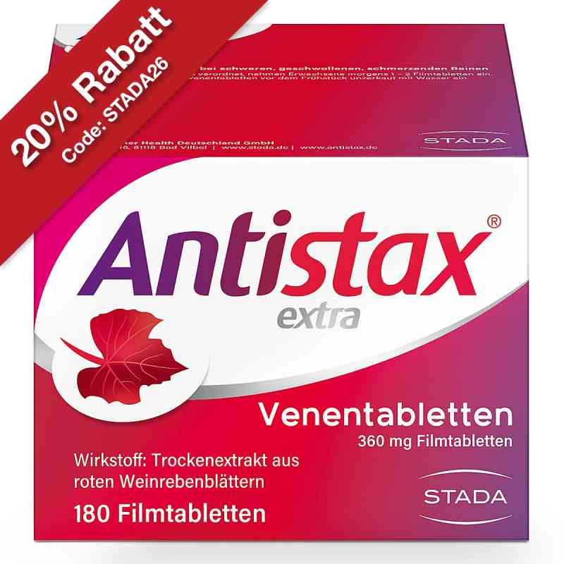 Antistax® extra Venentabletten bei Venenschwäche 180 stk von STADA Consumer Health Deutschland GmbH PZN 16156023
