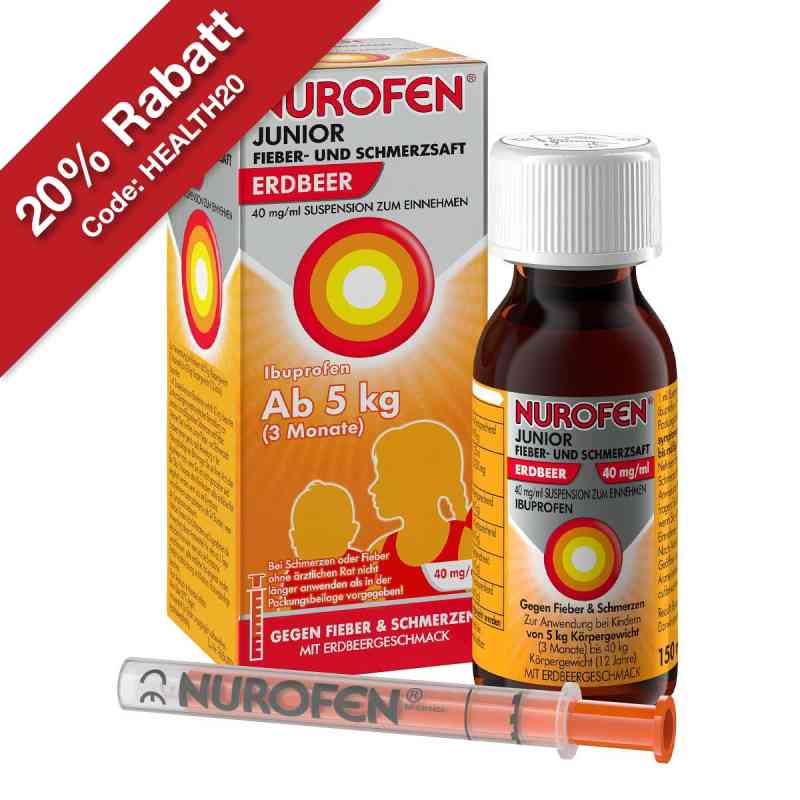 Nurofen Junior Fieber- und Schmerzsaft Erdbeer 40 Mg/ml 150 ml von Reckitt Benckiser Deutschland GmbH PZN 16538233