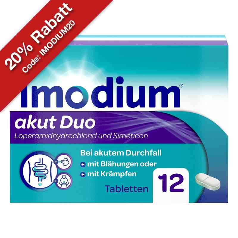 Imodium akut Duo - bei akutem Durchfall, Blähungen & Krämpfen 12 stk von Kenvue Germany GmbH (OTC) PZN 17382709
