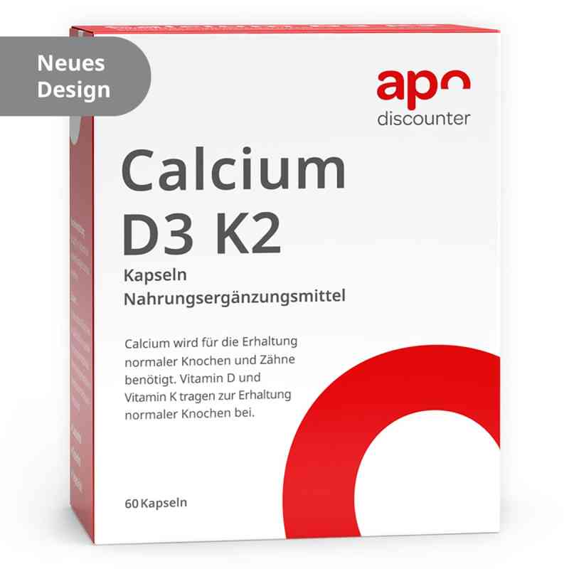 Calcium D3 K2 Kapseln von apodiscounter 60 stk von apo.com Group GmbH PZN 18306840