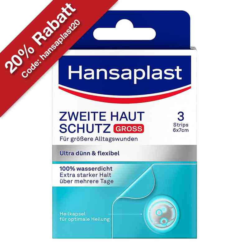 Hansaplast Zweite Haut Schutz Pflaster Groß 3 stk von Beiersdorf AG PZN 18411063