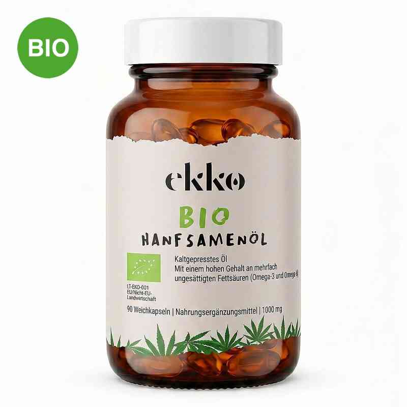 Bio Hanfsamenöl 1000 mg Weichkapseln 90 stk von UAB Ekko LT PZN 20610404