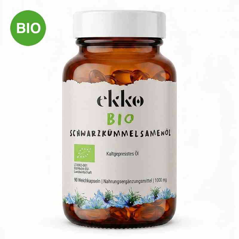 Bio Schwarzkümmelsamenöl 1000 mg Weichkapseln 90 stk von UAB Ekko LT PZN 20610433