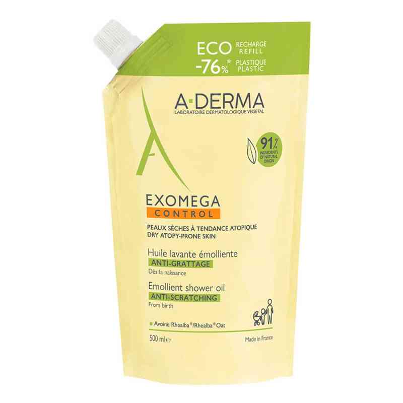 A-derma Exomega Control Duschöl Refill 500 ml von PIERRE FABRE DERMO KOSMETIK GmbH PZN 17871756