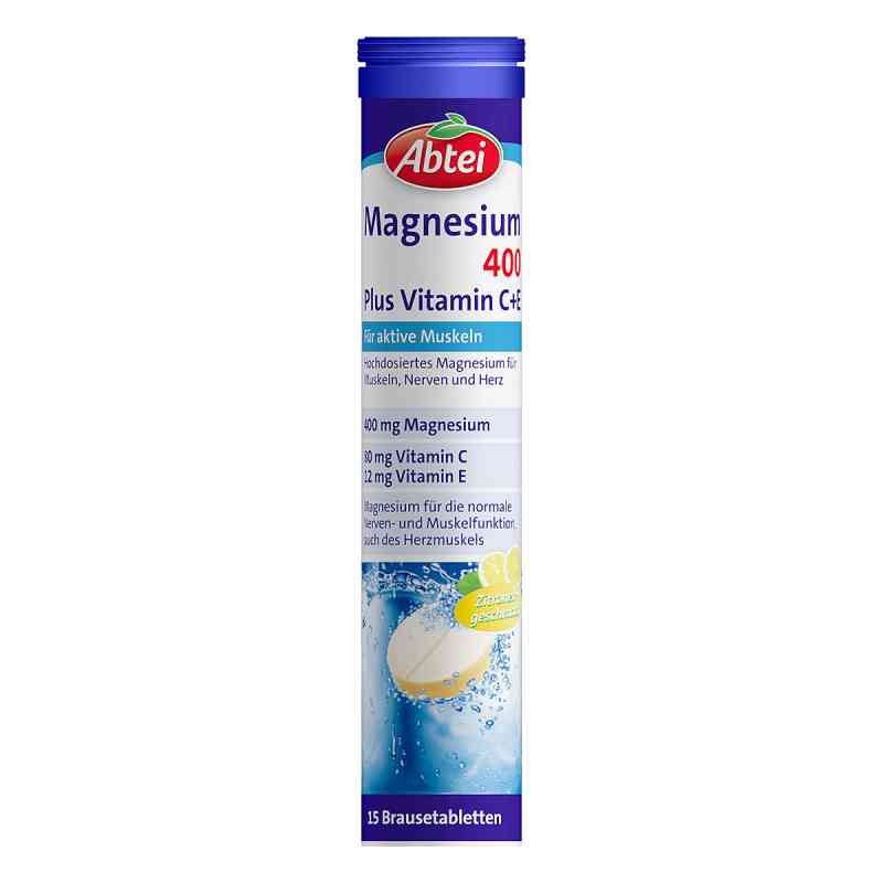 Abtei Magnesium 400 Plus Vitamin C+E Brausetabletten 15 stk von Perrigo Deutschland GmbH PZN 11596964