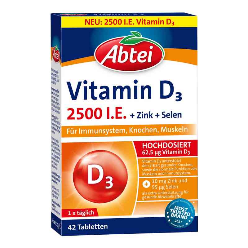 Abtei Vitamin D3 1600 internationale Einheiten Forte Plus 42 stk von Perrigo Deutschland GmbH PZN 16820604