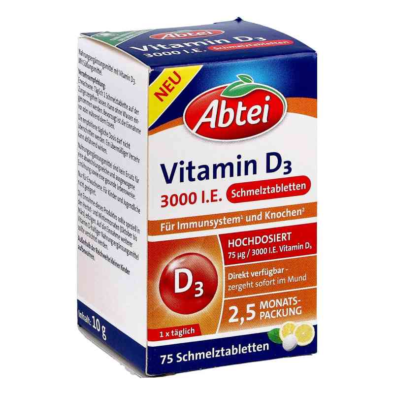 Abtei Vitamin D3 3000 I.E. Schmelztabletten 75 stk von Perrigo Deutschland GmbH PZN 18336255