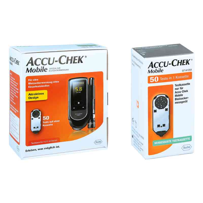 Accu Chek Mobile Set mmol/l Iii + Accu Chek Mobile Testkassette 1 stk von Roche Diabetes Care Deutschland  PZN 08100635