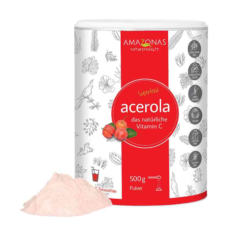 Acerola 100% natürliches Vitamin C Pulver 500 g von AMAZONAS Naturprodukte Handels G PZN 01974508