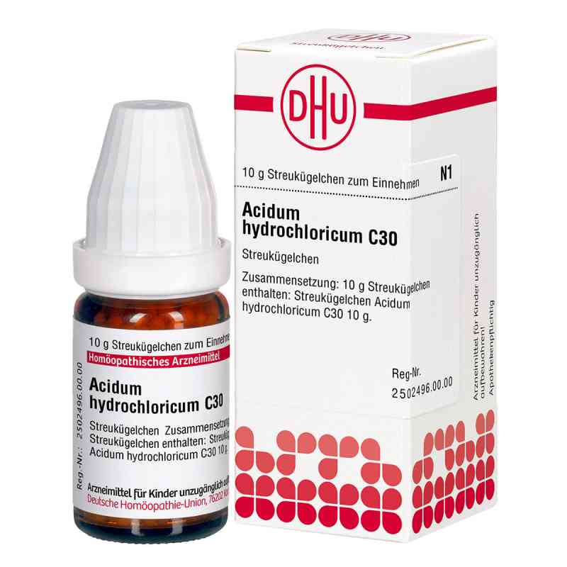 Acidum Hydrochloricum C30 Globuli 10 g von DHU-Arzneimittel GmbH & Co. KG PZN 04200670