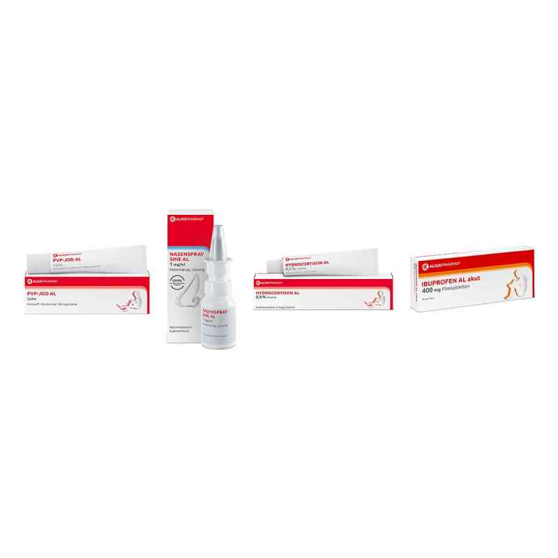 Aliud Reisebundle mit Ibuprofen + Nasenspray + Salbe + Creme 1 Pck von ALIUD Pharma GmbH PZN 08104361
