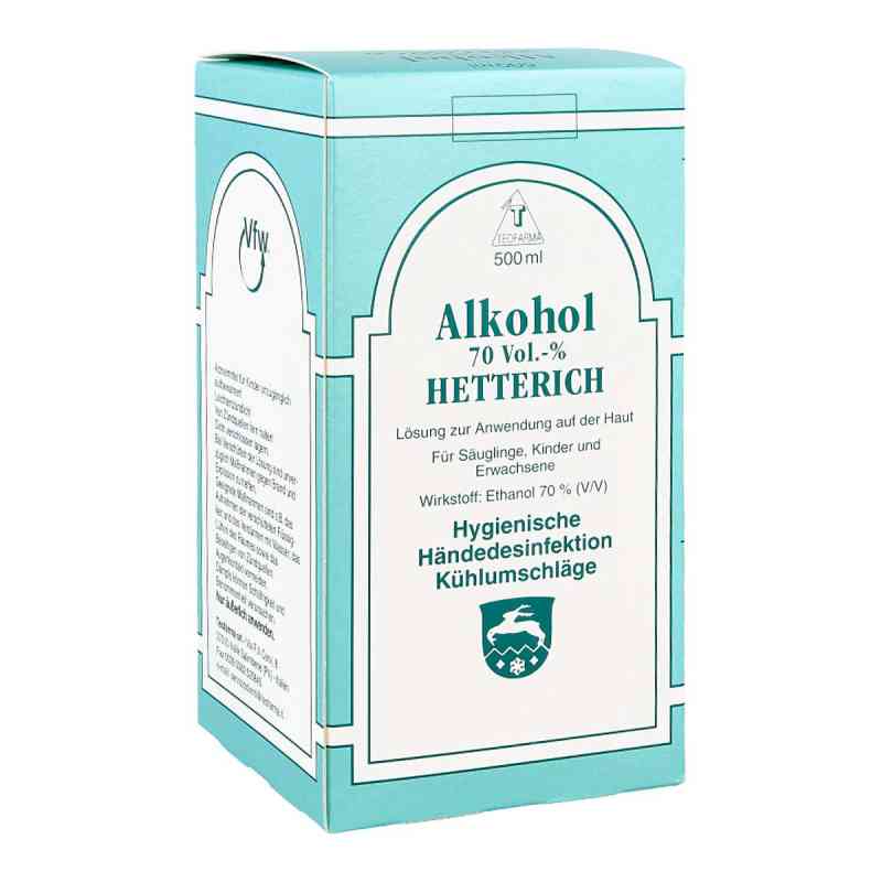 Alkohol 70% V/v Hetterich 500 ml von Teofarma s.r.l. PZN 04769683