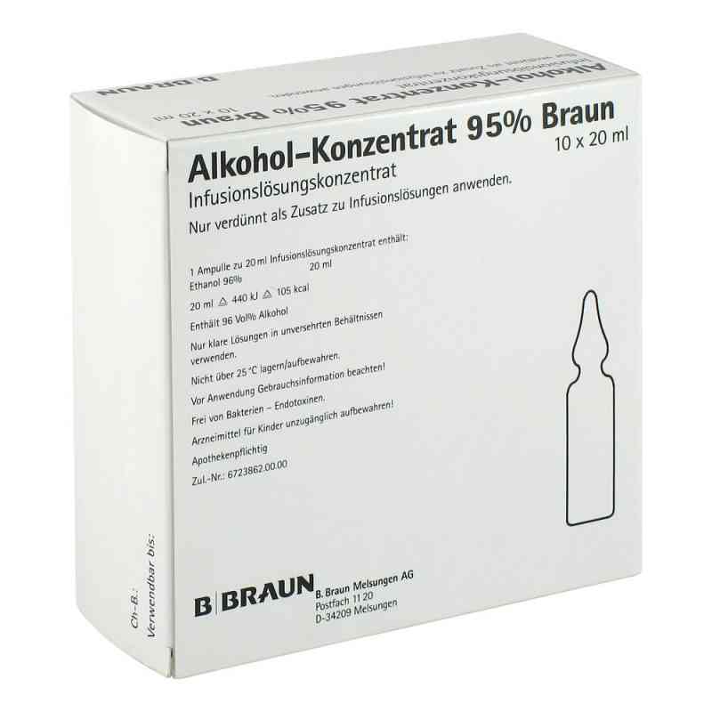 Alkohol 95% Infusionslösungskonzentrat 10X20 ml von B. Braun Melsungen AG PZN 03837980