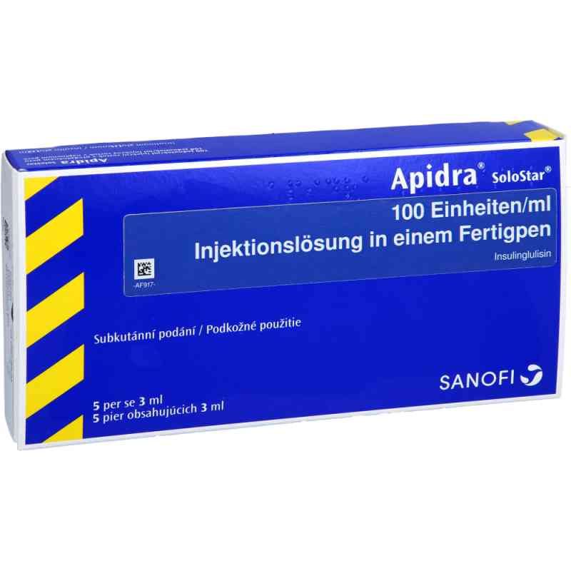 Apidra 100 E/ml Solostar iniecto -lsg.i.e.fertigpen 5X3 ml von kohlpharma GmbH PZN 07620591