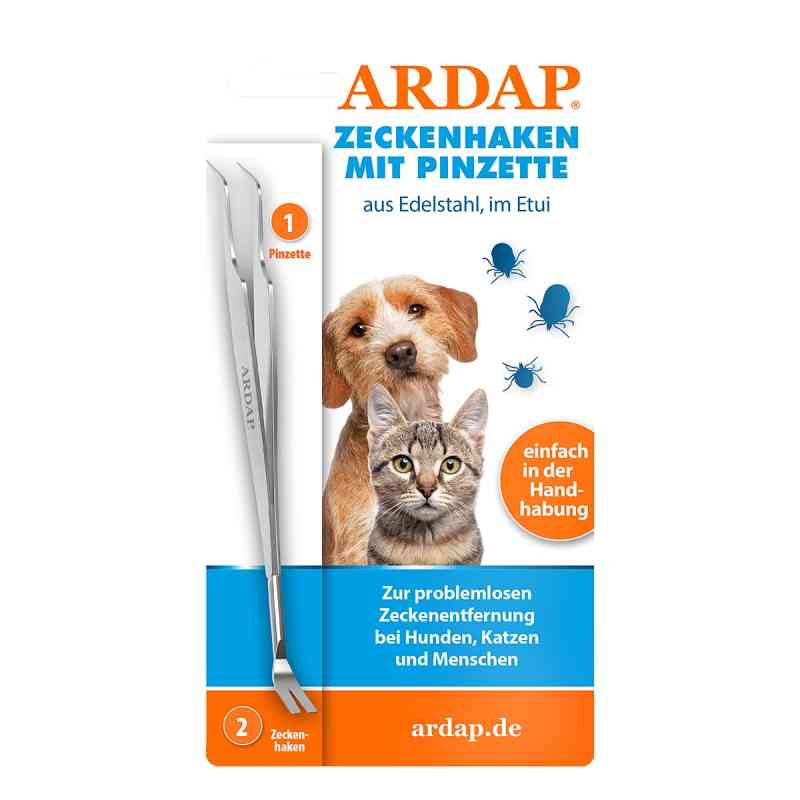 Ardap Zeckenhaken Mit Pinzette Aus Edelstahl 1 stk von ARDAP CARE GmbH PZN 17265139