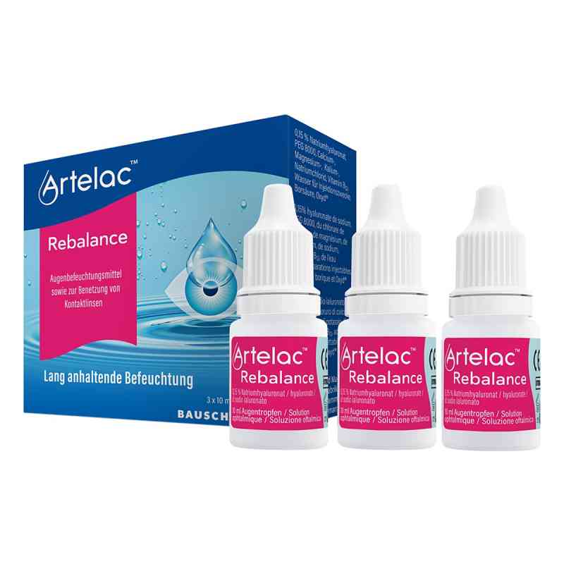 Artelac Rebalance Augentropfen für gereizte trockene Augen 3X10 ml von Dr. Gerhard Mann PZN 13504162