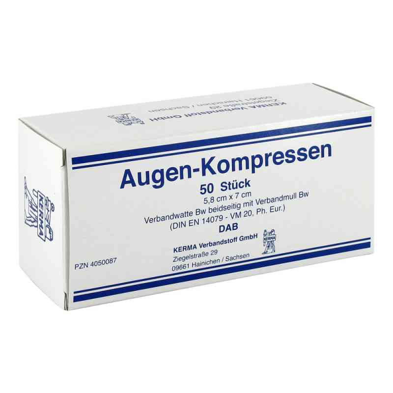 Augenkompressen unsteril 5,8x7cm 50 stk von KERMA Verbandstoff GmbH PZN 04050087