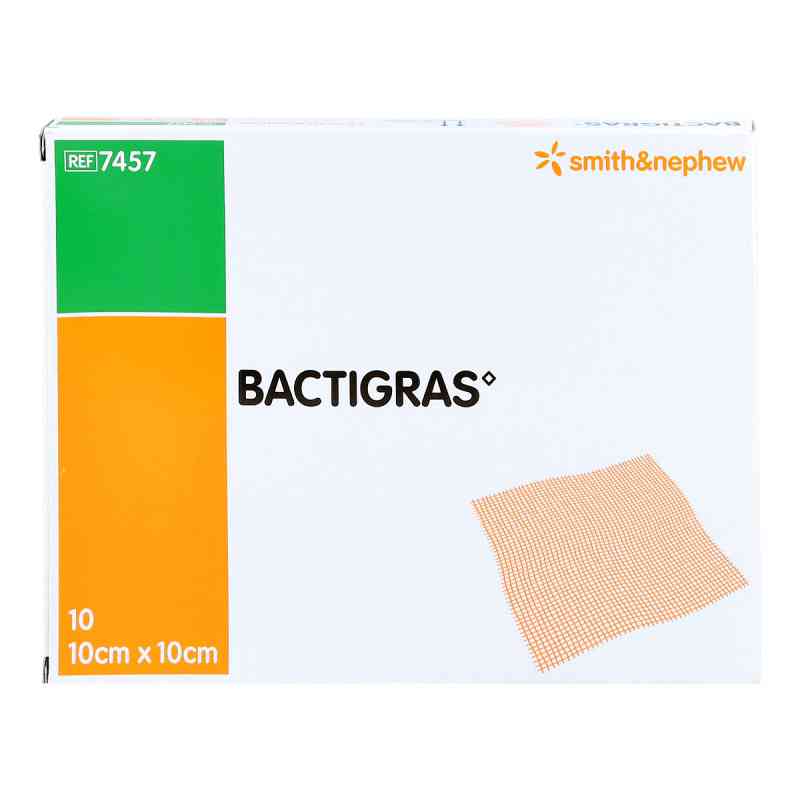 Bactigras antiseptische Paraffingaze 10x10cm 10 stk von Smith & Nephew GmbH PZN 08407379