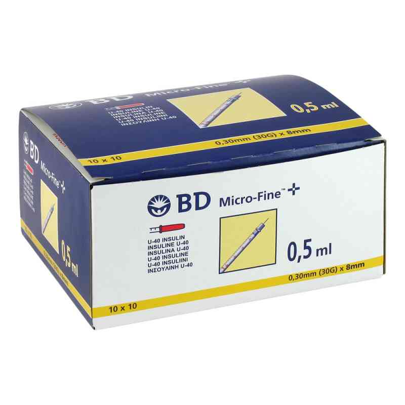Bd Micro-fine+ U 40 Ins.spr. 8 mm 100X0.5 ml von Becton Dickinson GmbH PZN 07468060