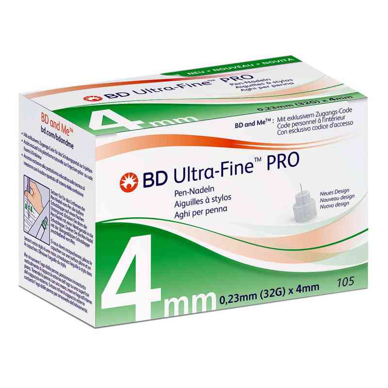 BD Ultra-Fine PRO Pen-Nadeln 4 mm 32 G 105 stk von  PZN 14046738