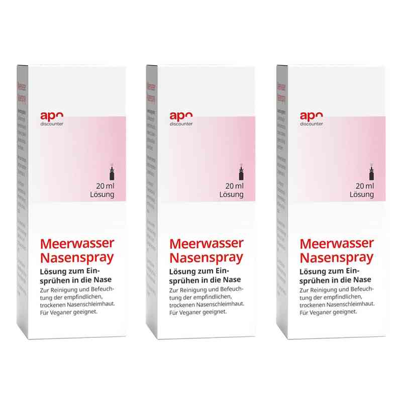 Befeuchtendes Meerwasser Nasenspray von apodiscounter 3x20 ml von Pharma Aldenhoven GmbH & Co. KG PZN 08102154