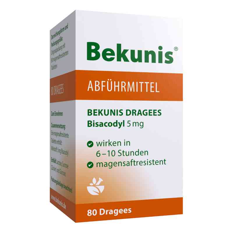 Bekunis Dragees Bisacodyl 5mg 80 stk von Hansa Naturheilmittel GmbH PZN 04512027