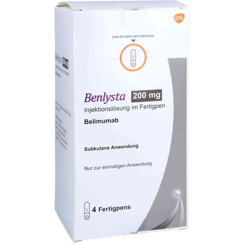Benlysta 200 mg Injektionslösung i.e.Fertigpen 4 stk von GlaxoSmithKline GmbH & Co. KG PZN 12897662