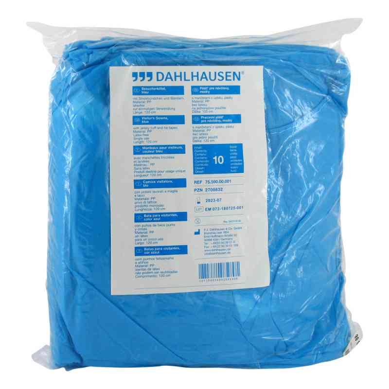Besucherkittel blau 10 stk von P.J.Dahlhausen & Co.GmbH PZN 02708832
