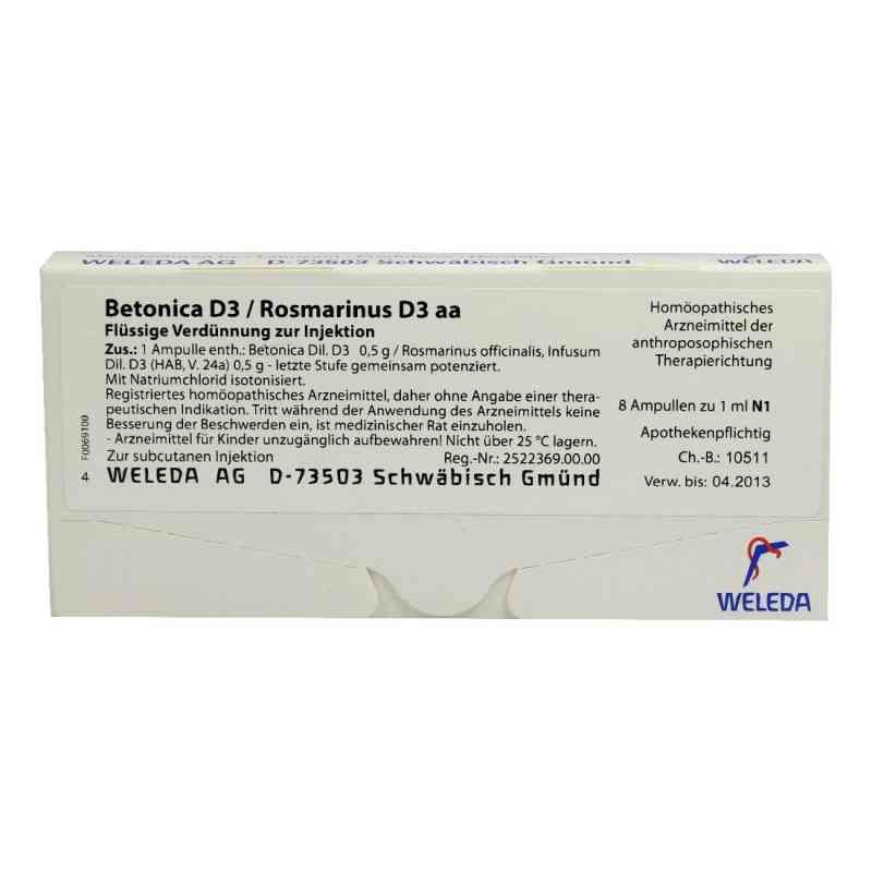 Betonica D 3/ Rosmarinus D3 Ampullen 8X1 ml von WELEDA AG PZN 01619635