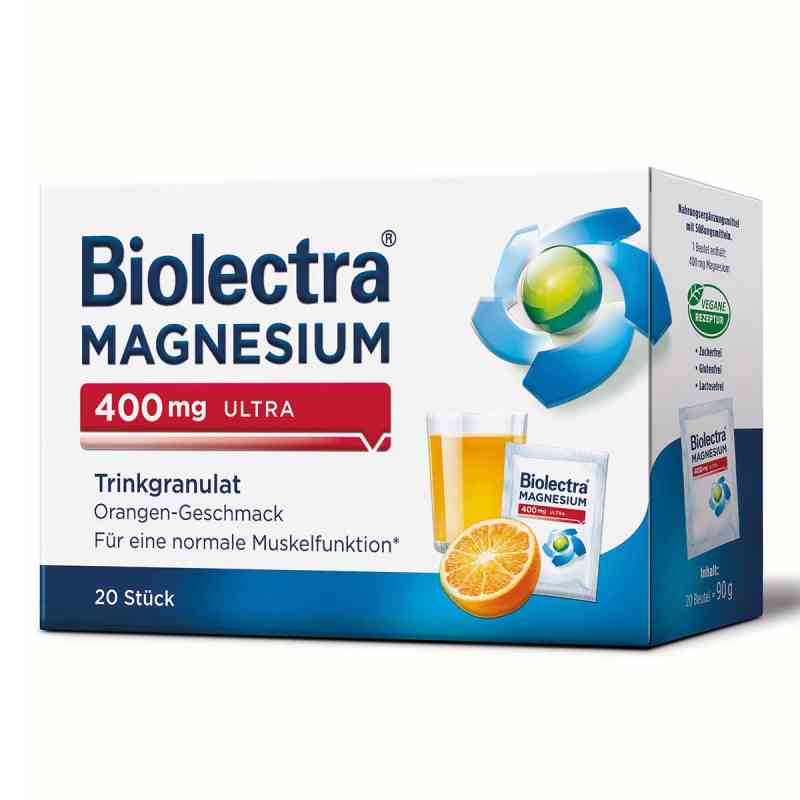 Biolectra Magnesium 400 mg Trinkgranulat Orange 20 stk von HERMES Arzneimittel GmbH PZN 10914511