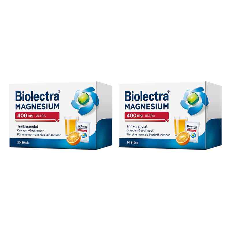 Biolectra Magnesium 400 mg Ultra Trinkgranulat Orange 2x40 stk von HERMES Arzneimittel GmbH PZN 08106042