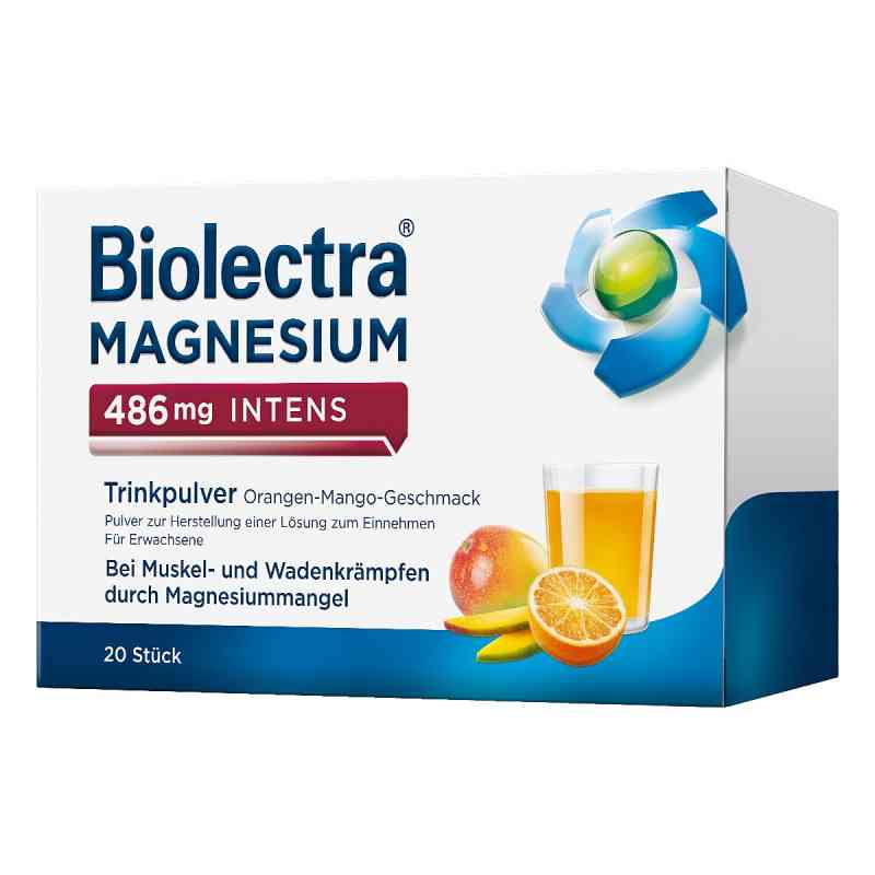 Biolectra Magnesium 486 mg Intens Trinkpulver Orange-Mango 20 stk von HERMES Arzneimittel GmbH PZN 16779764