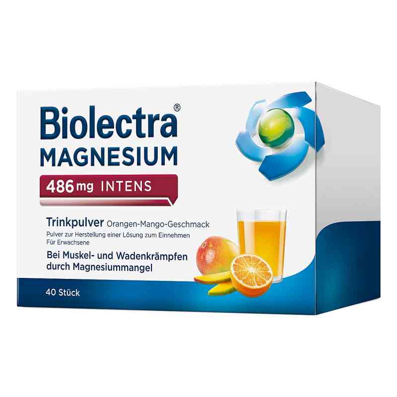 Biolectra Magnesium 486 mg Intens Trinkpulver Orange-Mango 40 stk von HERMES Arzneimittel GmbH PZN 20299998
