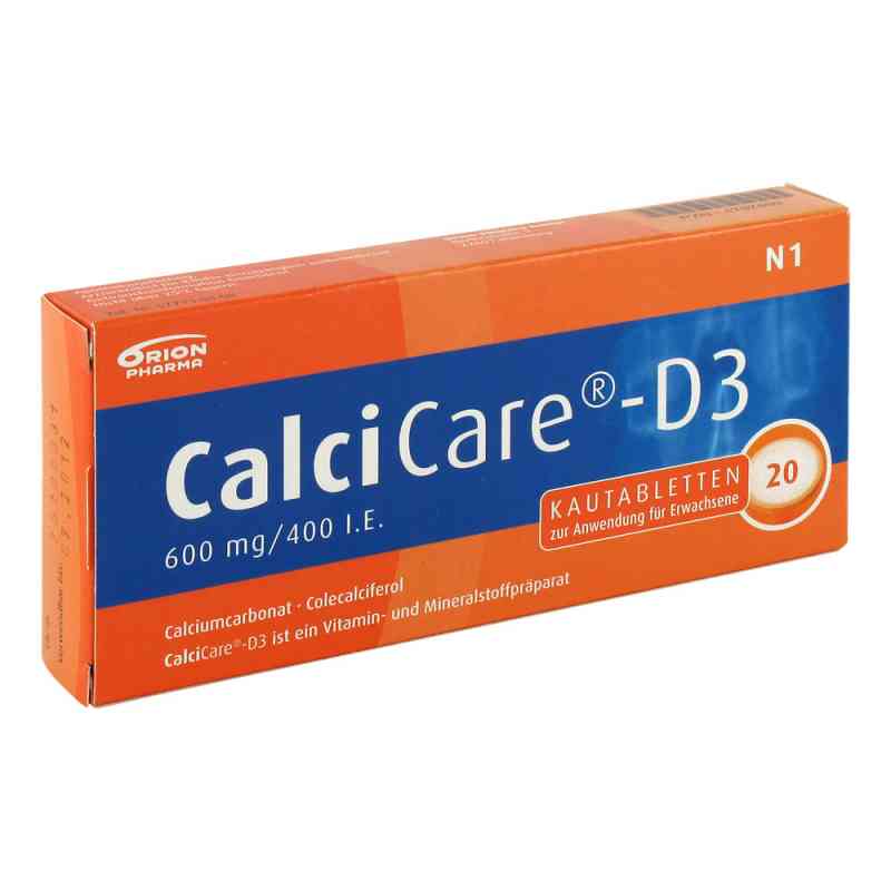 CalciCare-D3 600mg/400 internationale Einheiten 20 stk von Orion Pharma GmbH Marketing PZN 04787480