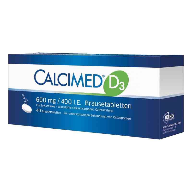 Calcimed D3 600 mg/400 I.E. Brausetabletten 40 stk von HERMES Arzneimittel GmbH PZN 09750122