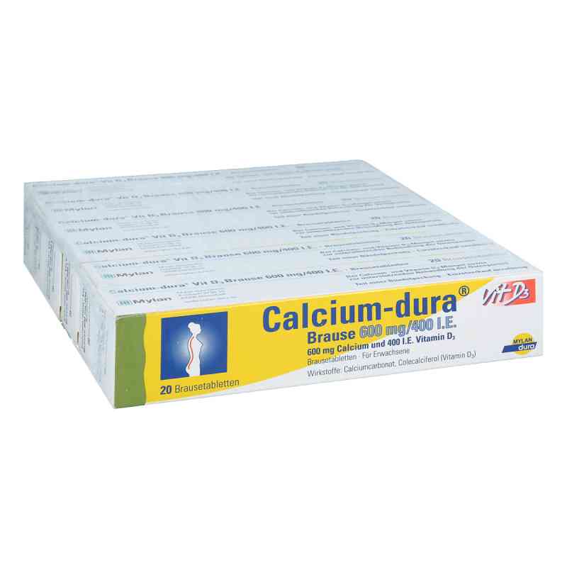 Calcium-dura Vit D3 Brause 600mg/400 internationale Einheiten 120 stk von Cooper Consumer Health Deutschland GmbH PZN 09911631
