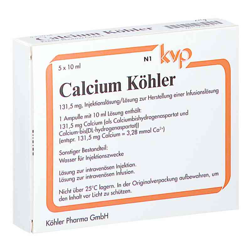Calcium Köhler 131,5 Mg iniecto -lsg./lsg.z.h.inf.-l. 5X10 ml von Köhler Pharma GmbH PZN 17583715