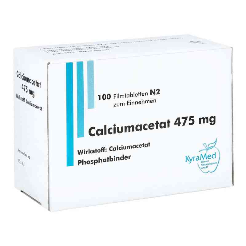 Calciumacetat 475 mg Filmtabletten 100 stk von KyraMed Biomol Naturprodukte Gmb PZN 01586953
