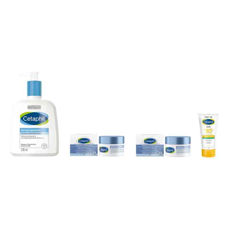 Cetaphil Pflegeset: Tag & Nacht pflegen, reinigen & UV-Schutz 1 Set von Galderma Laboratorium GmbH PZN 08105385