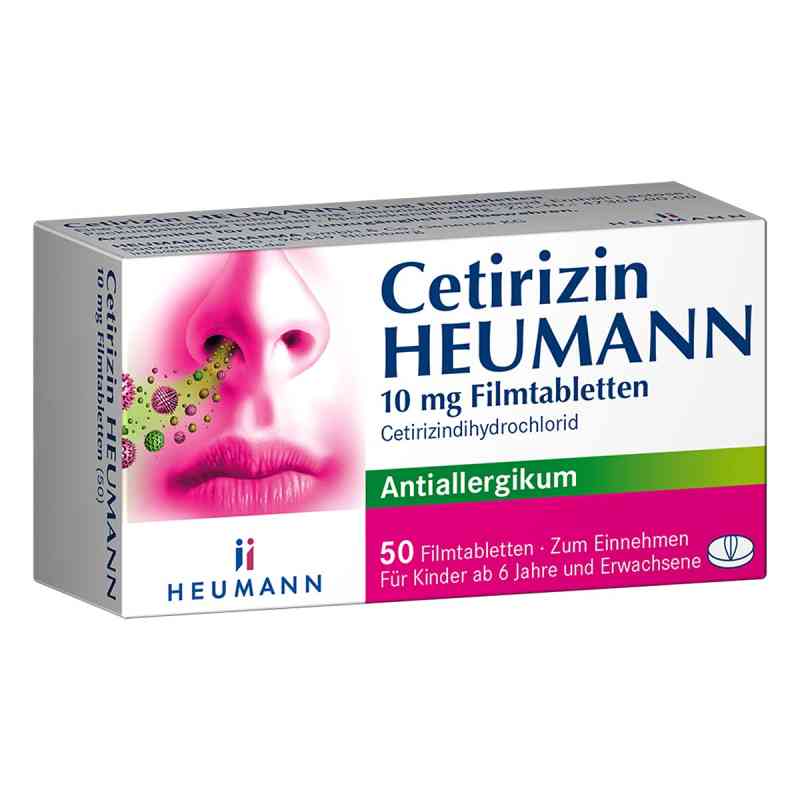 Cetirizin Heumann 10 mg Filmtabletten 50 stk von HEUMANN PHARMA GmbH & Co. Generica KG PZN 02075462