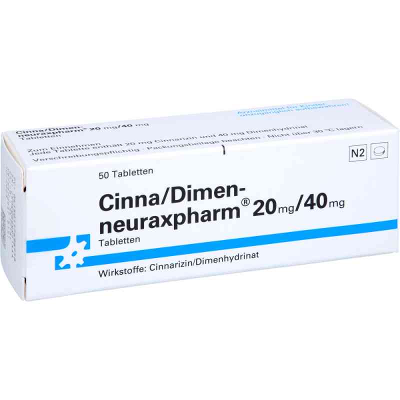 Cinna/dimen neuraxpharm 20 mg/40 mg Tabletten 50 stk von neuraxpharm Arzneimittel GmbH PZN 11769695