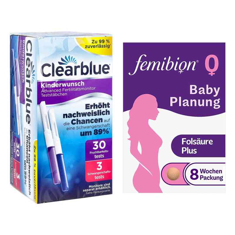 Clearblue Fertilitätsmonitor Teststäbchen 30+3 33 stk + Femibion 1 stk von WICK Pharma - Zweigniederlassung der Procter & Gam PZN 08102474