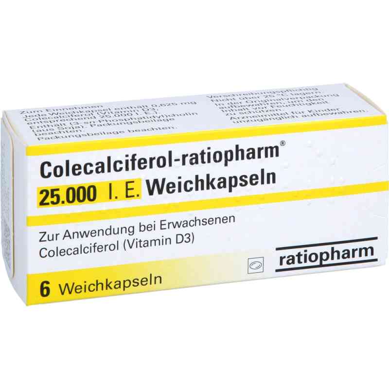 Colecalciferol-ratiopharm 25.000 I.e. Weichkapseln 6 stk von ratiopharm GmbH PZN 18200030